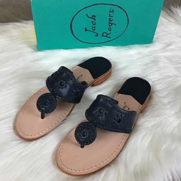 NEW JACK ROGERS Leather Flat Sandals - Picture 9 of 9